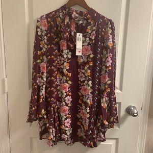 Parker burgundy floral dress